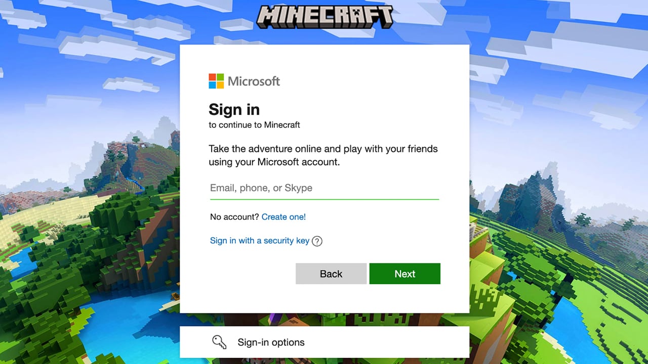 microsoft account minecraft