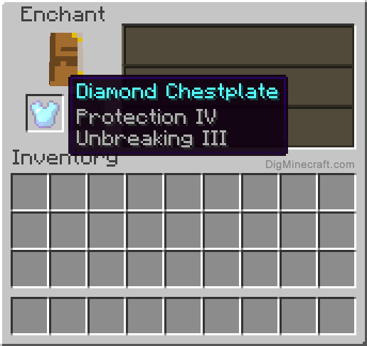 minecraft chest plate enchantments