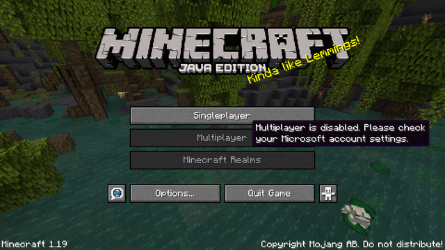 minecraft multiplayer settings greyed out