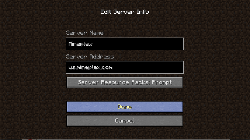 mineplex server address