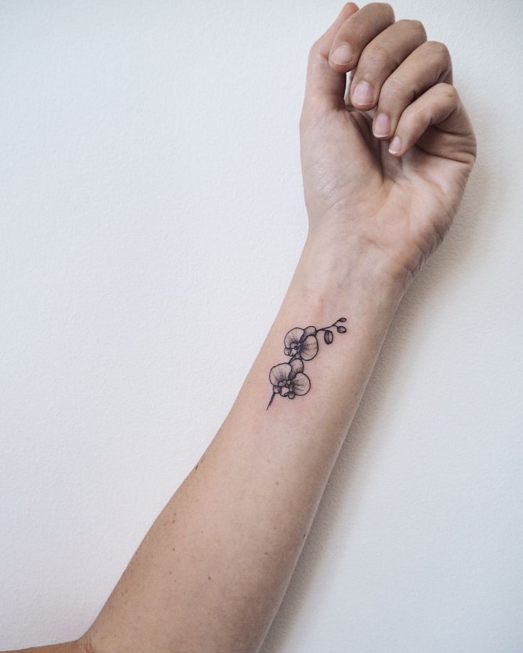 minimalist orchid tattoo