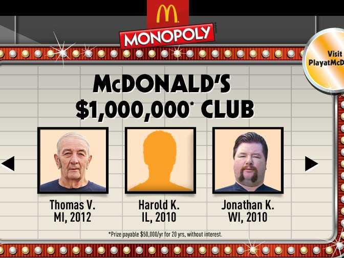 monopoly mcdonalds prizes