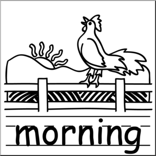 morning clipart black and white