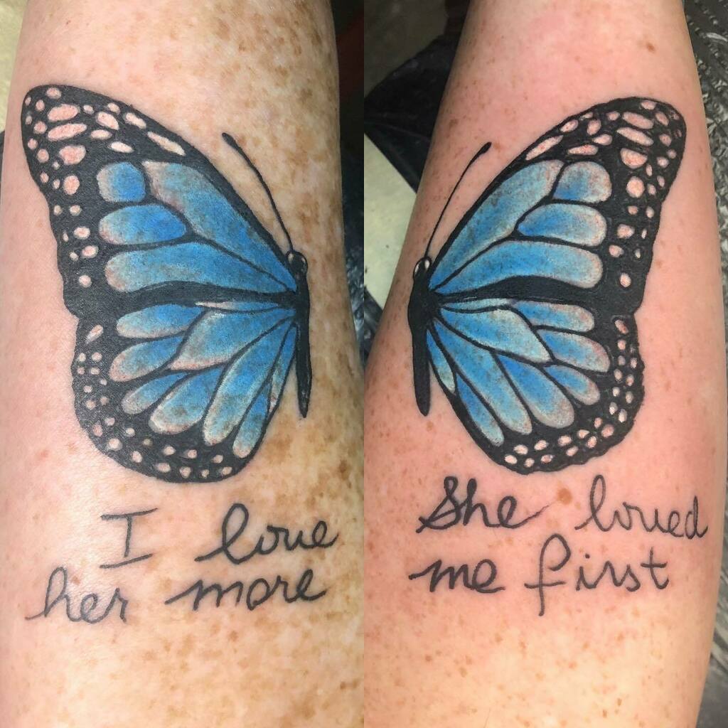 mother daughter butterfly tattoos