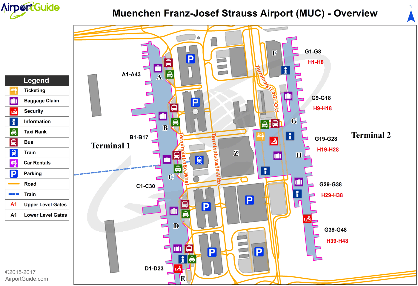 munich international airport terminal 2 map