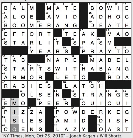 musical opening crossword clue