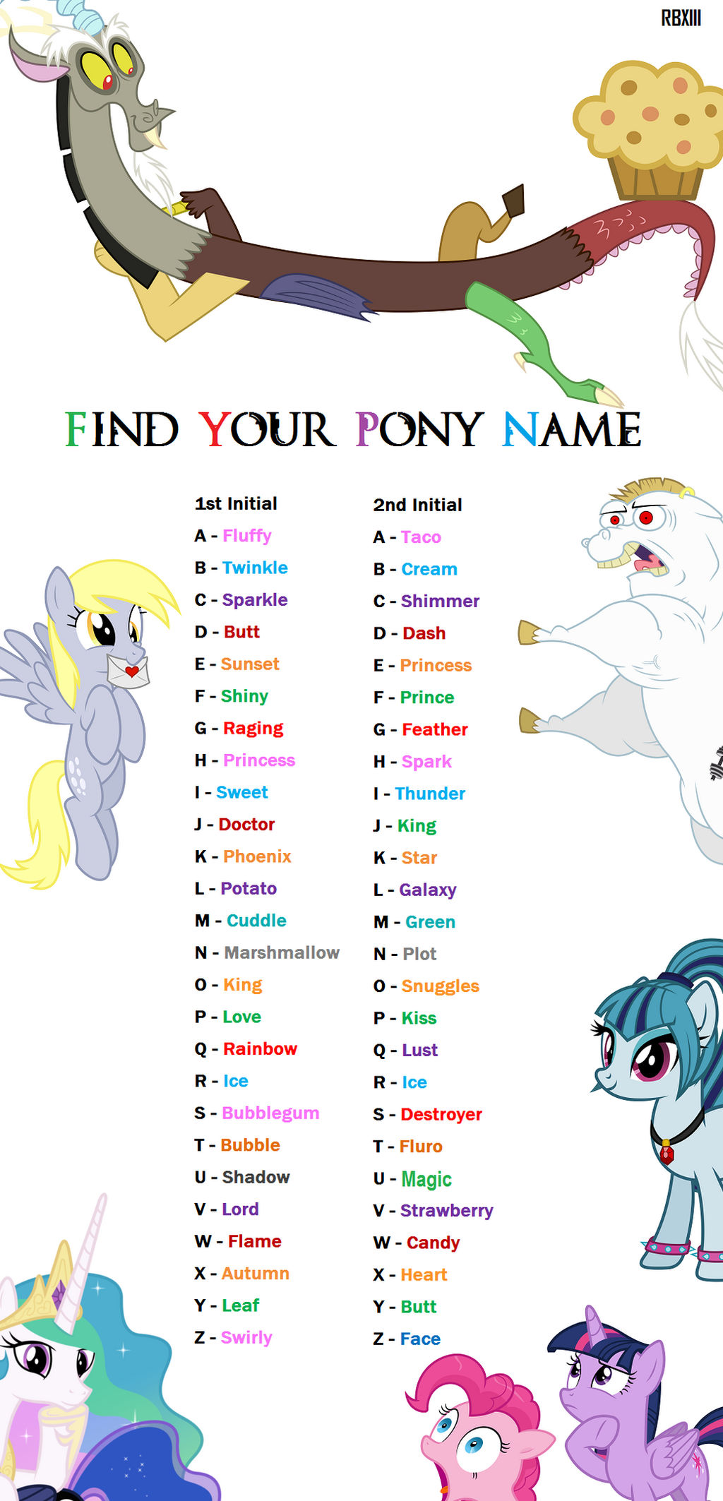 my little pony pony names