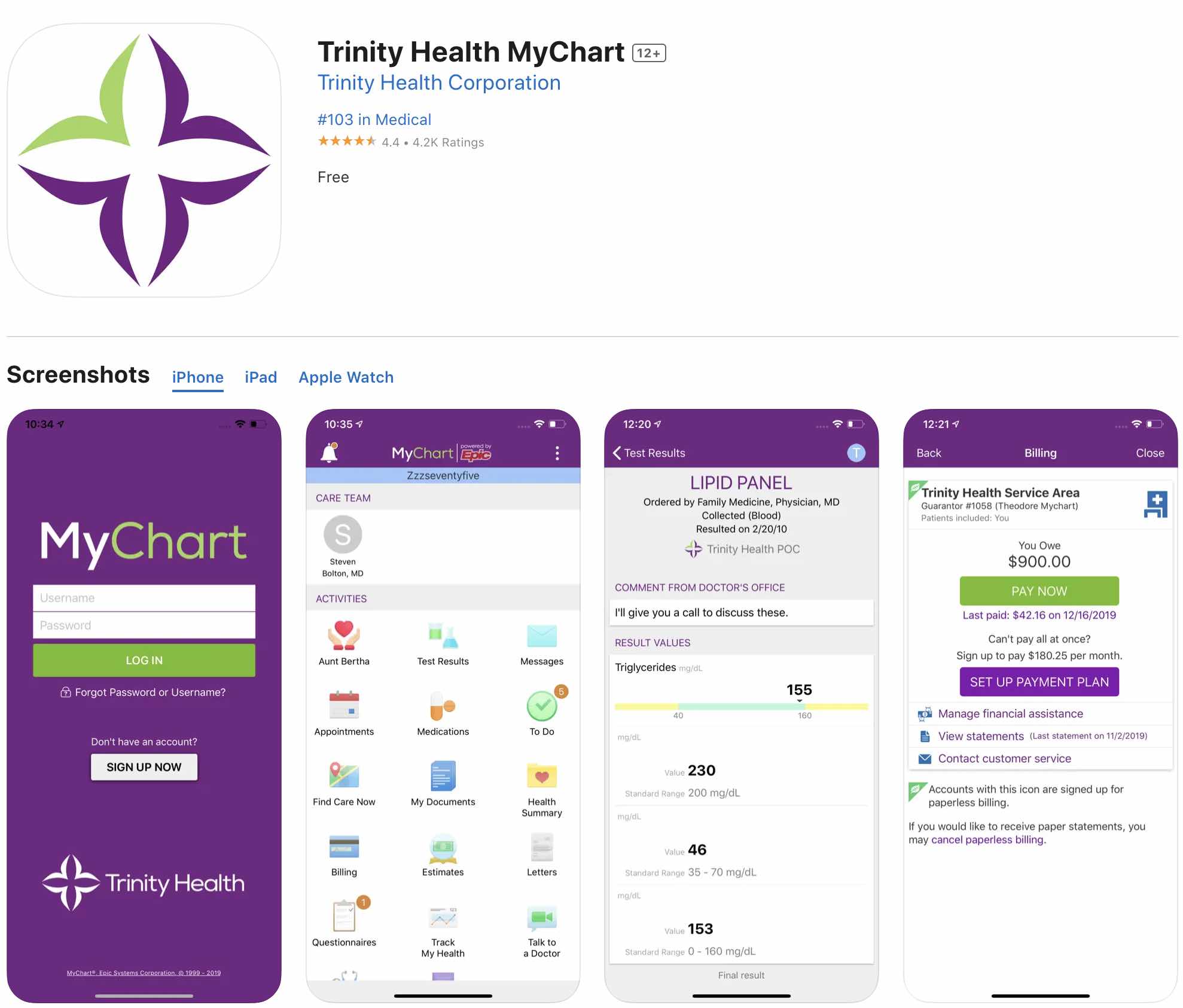 mychart trinity health