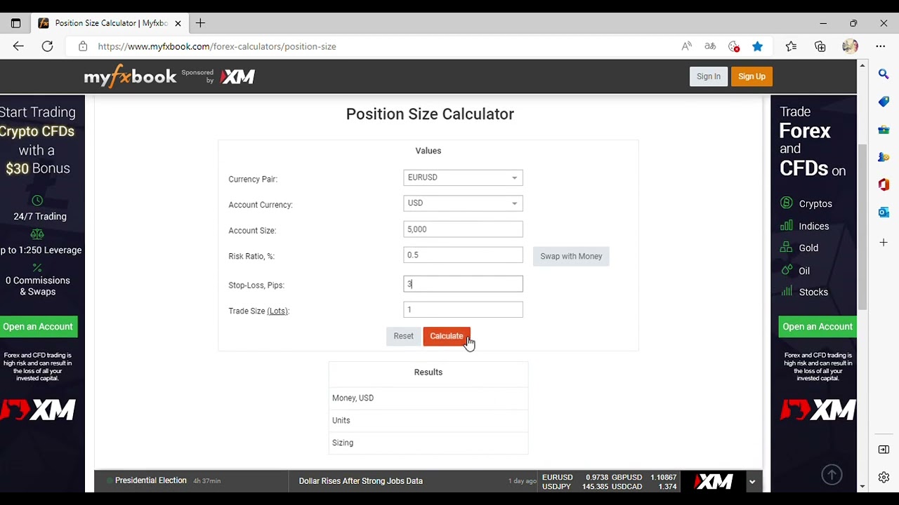 myfxbook forex calculator position size