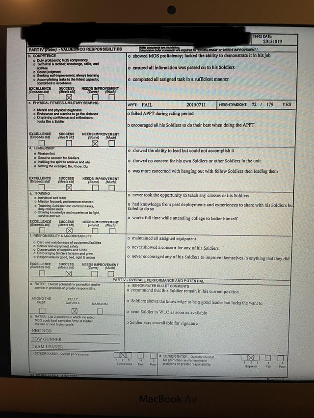 ncoer bullet points