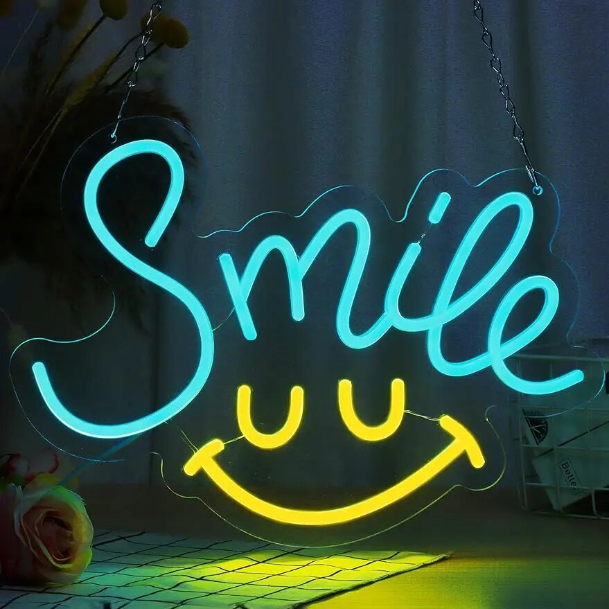 neon sign smile