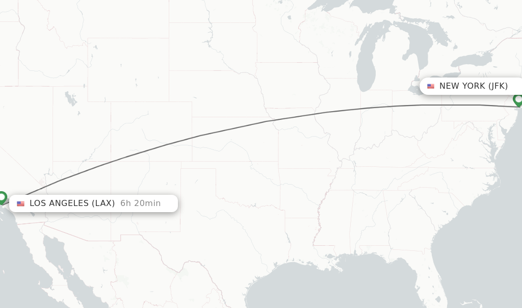 new york to los angeles flight time