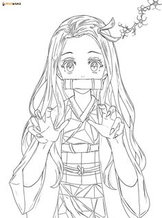 nezuko para colorear