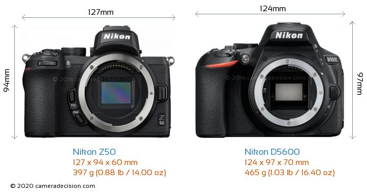 nikon z50 vs nikon d5600