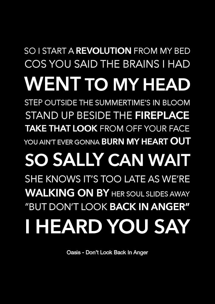 oasis back in anger lyrics