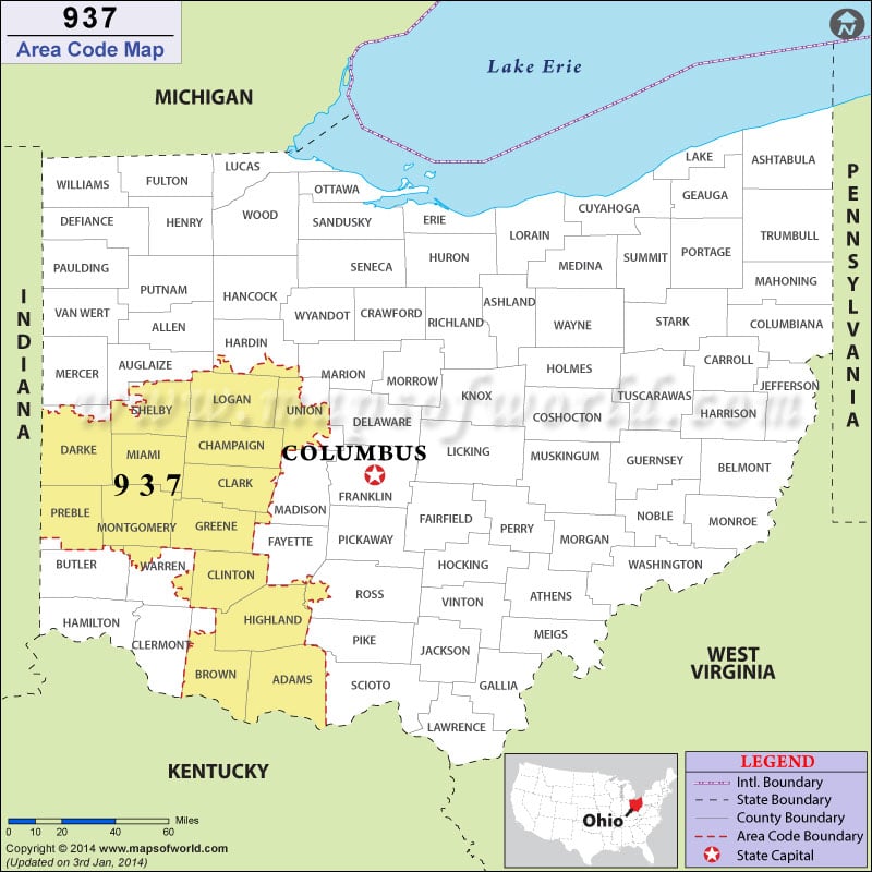 ohio area code 937