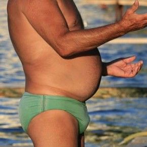 old man in speedo