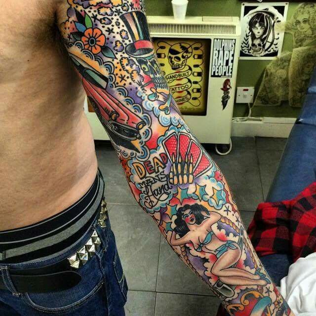 old school tattoo arm