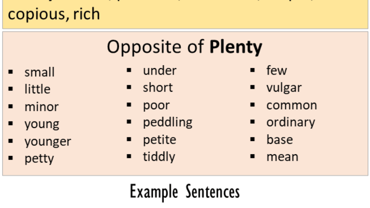 opposite of plenty in english