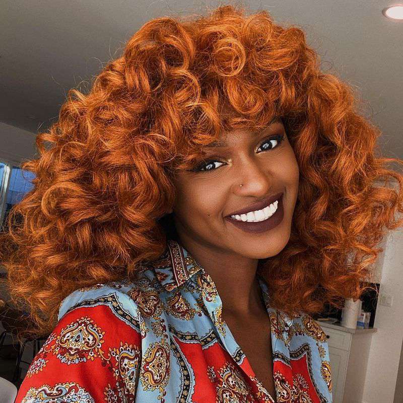 orange color hairstyles