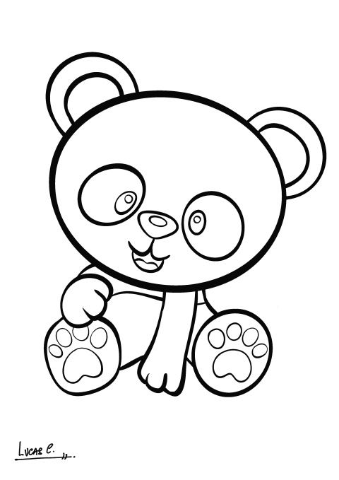 oso panda para colorear