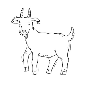 outline picture of goat