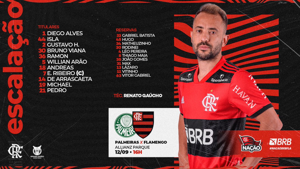 palmeiras vs flamengo lineups