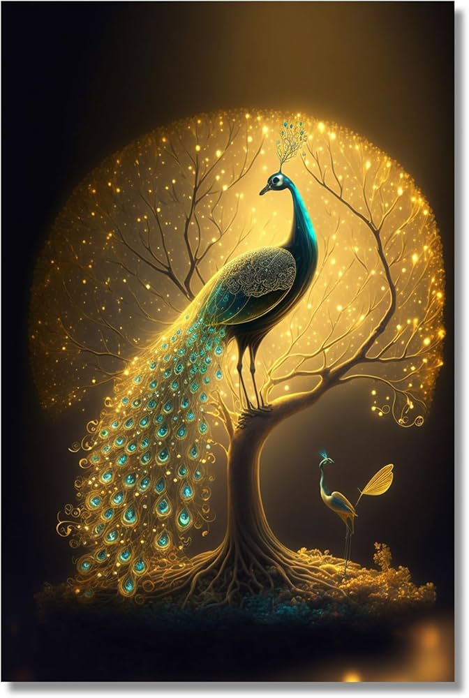 peacock canvas painting