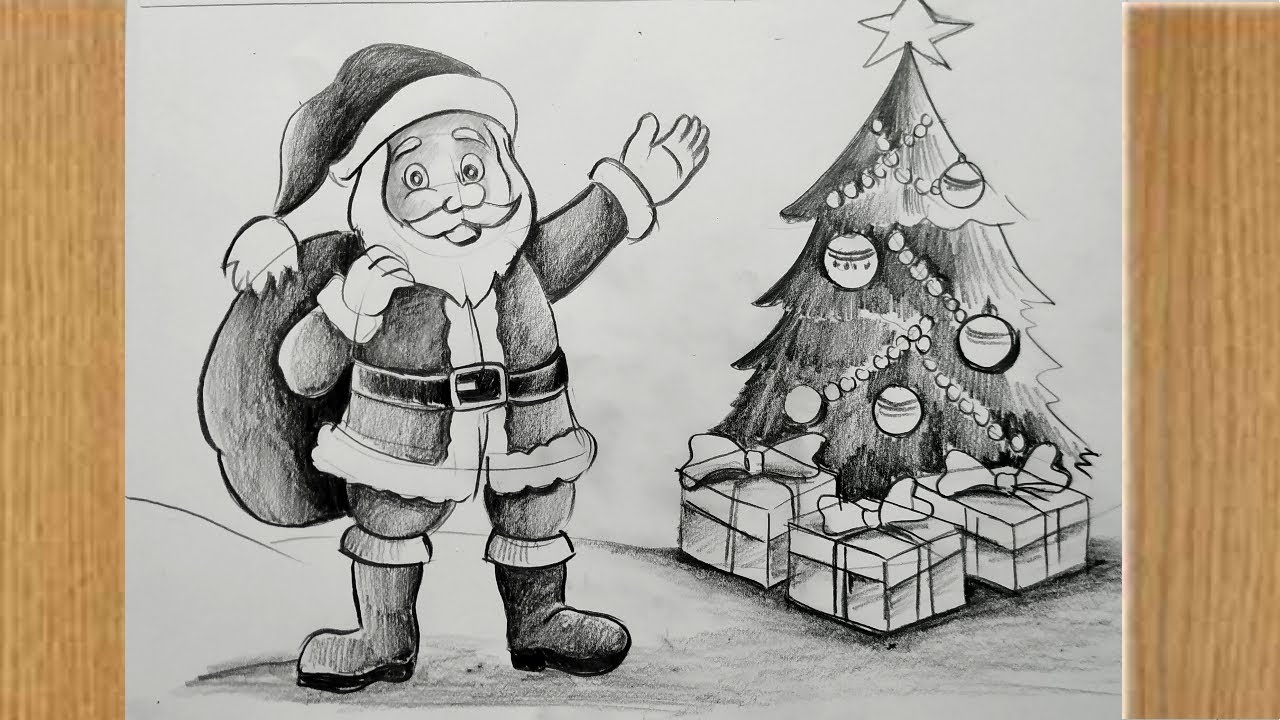 pencil sketch christmas drawings