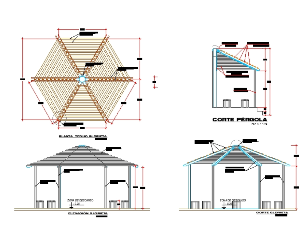 pergola cad block