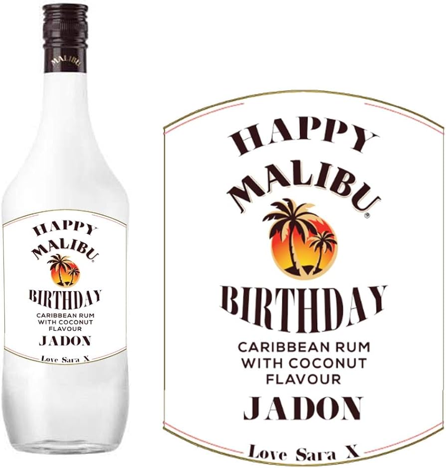 personalised malibu bottle