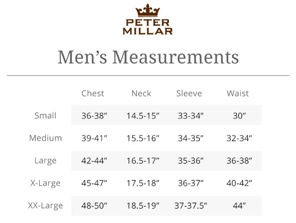 peter millar sizing