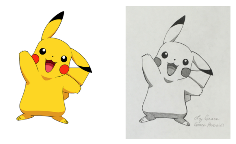 pikachu shading drawing
