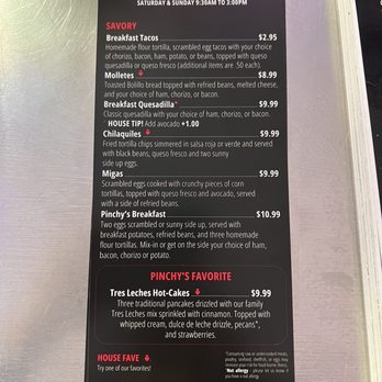 pinchys tacos menu