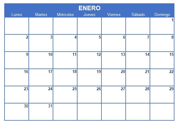 plantillas calendario excel 2023