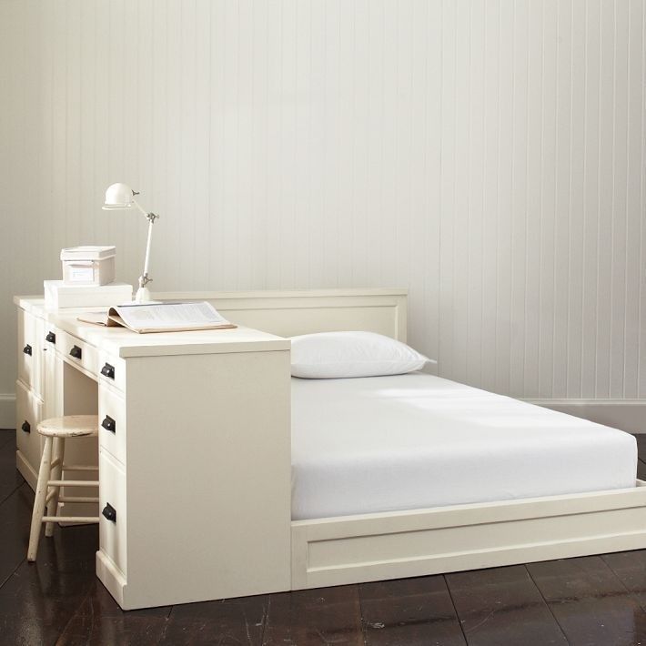 platform bed with desk