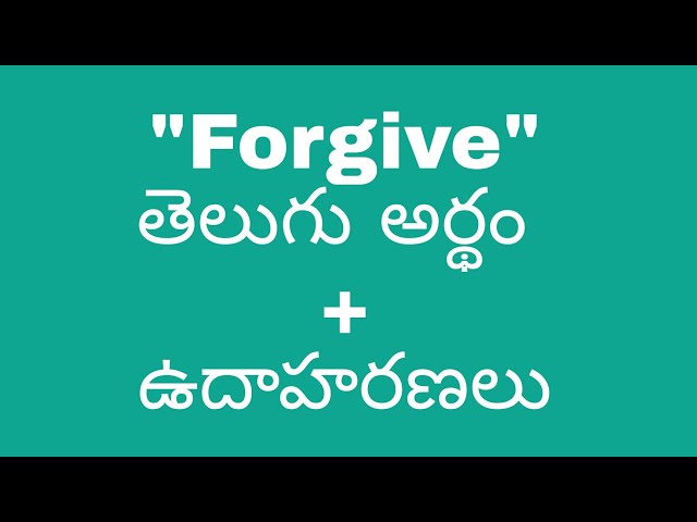 please forgive me meaning in telugu