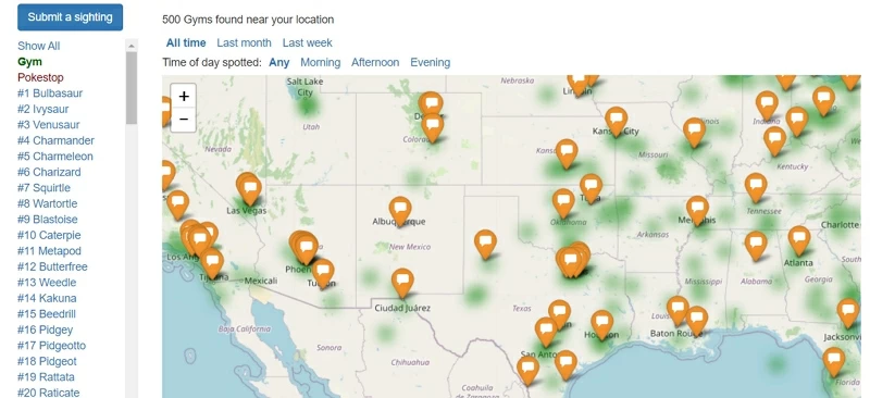 pokemon go gym map live