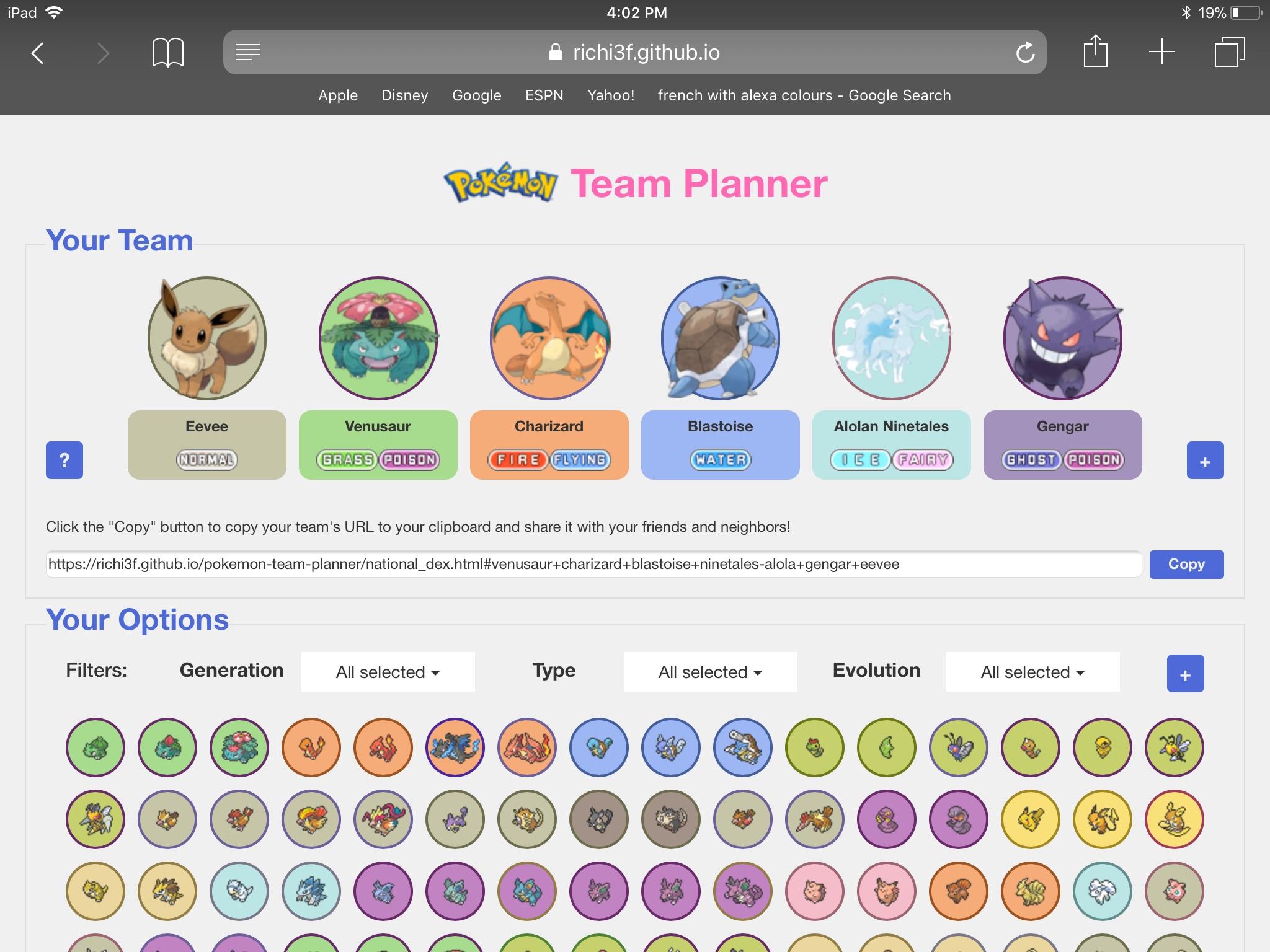 pokemon lets go eevee team builder