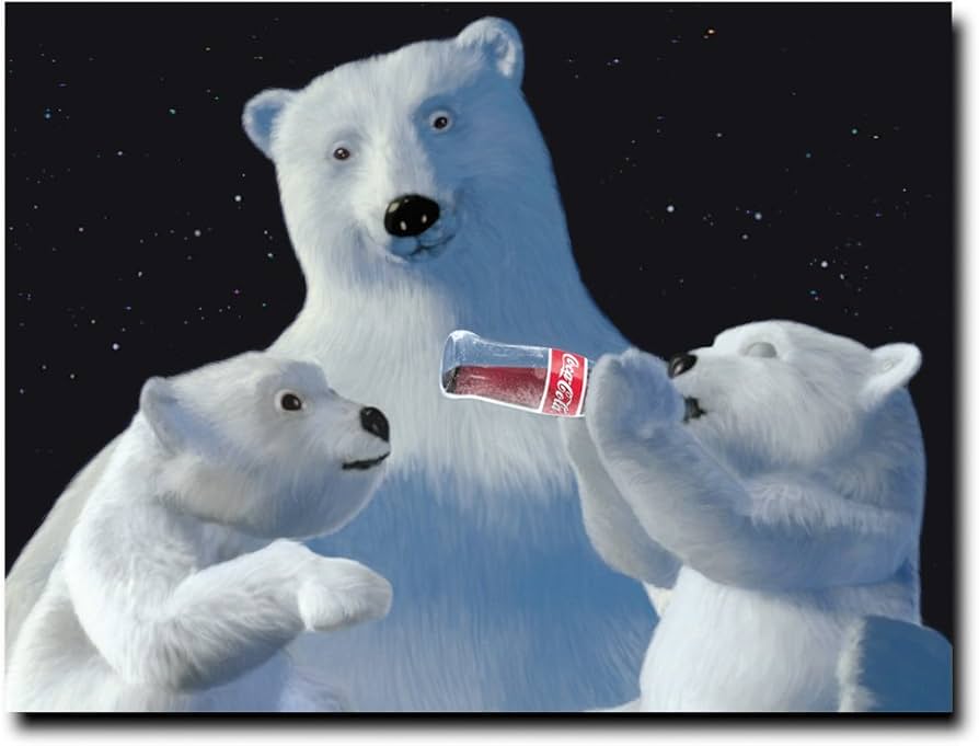 polar bear inside coke bottle