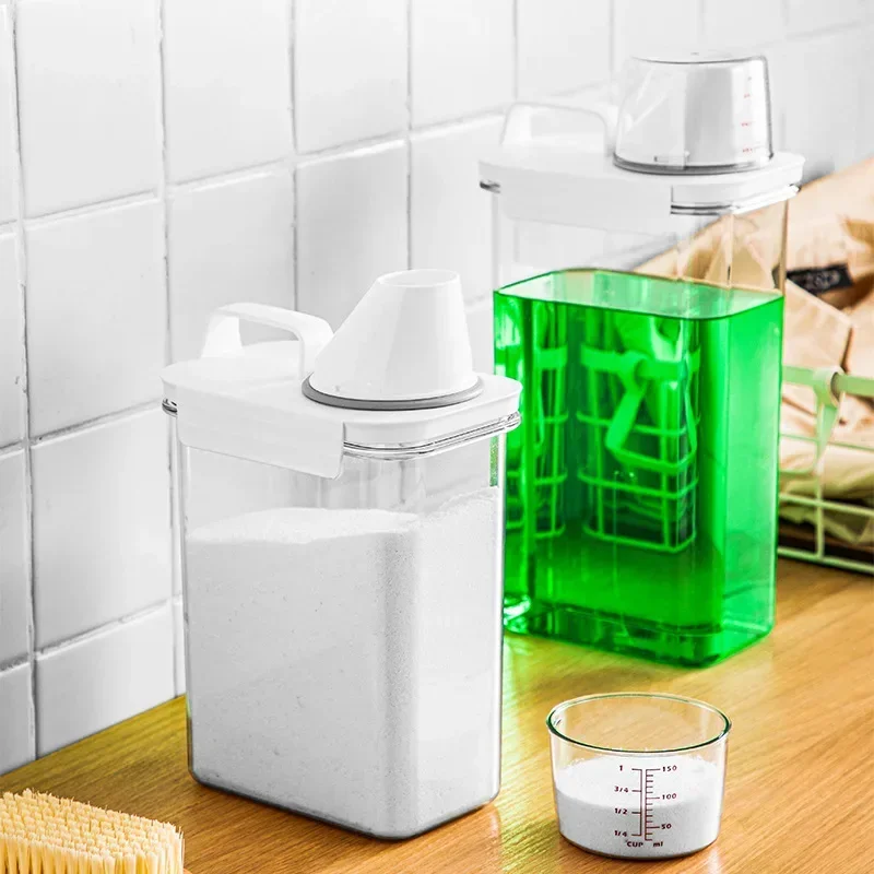 powder laundry detergent storage