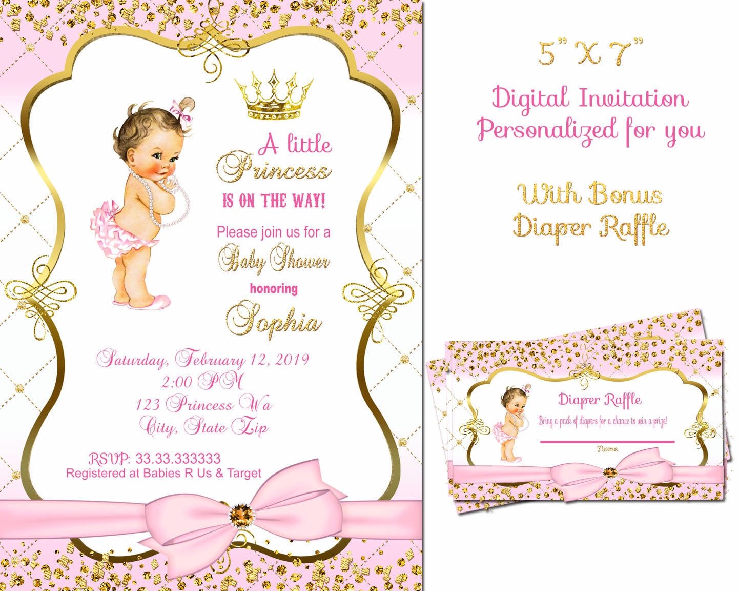 princess baby shower invitations