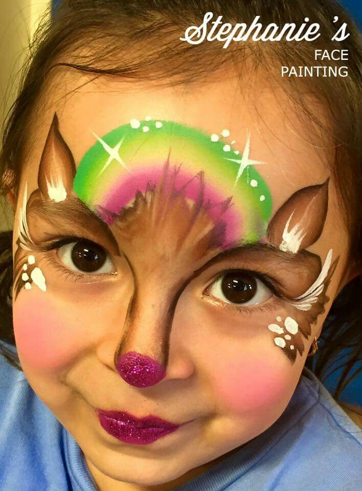 rainbow split cake face paint