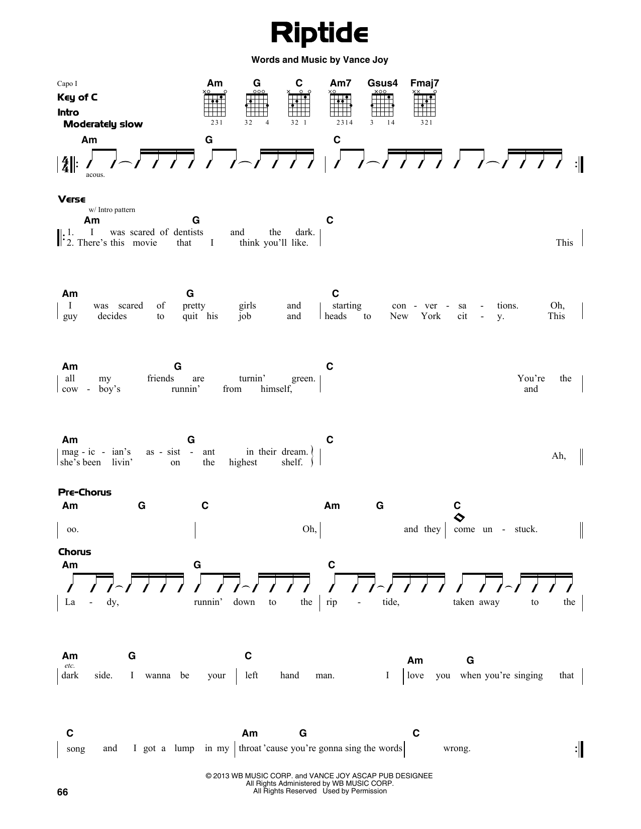 riptide guitar notes