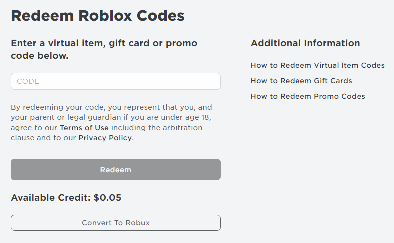 roblox promo code