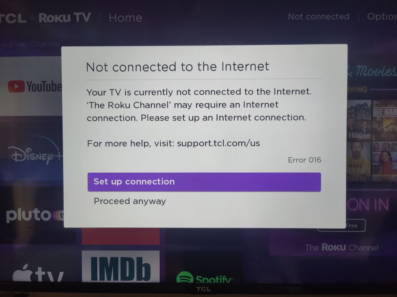 roku tv wont connect to internet