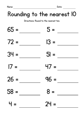 round to the nearest tenth worksheets