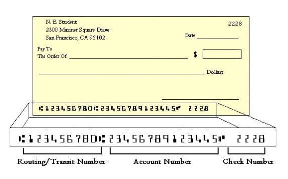 routing number bca