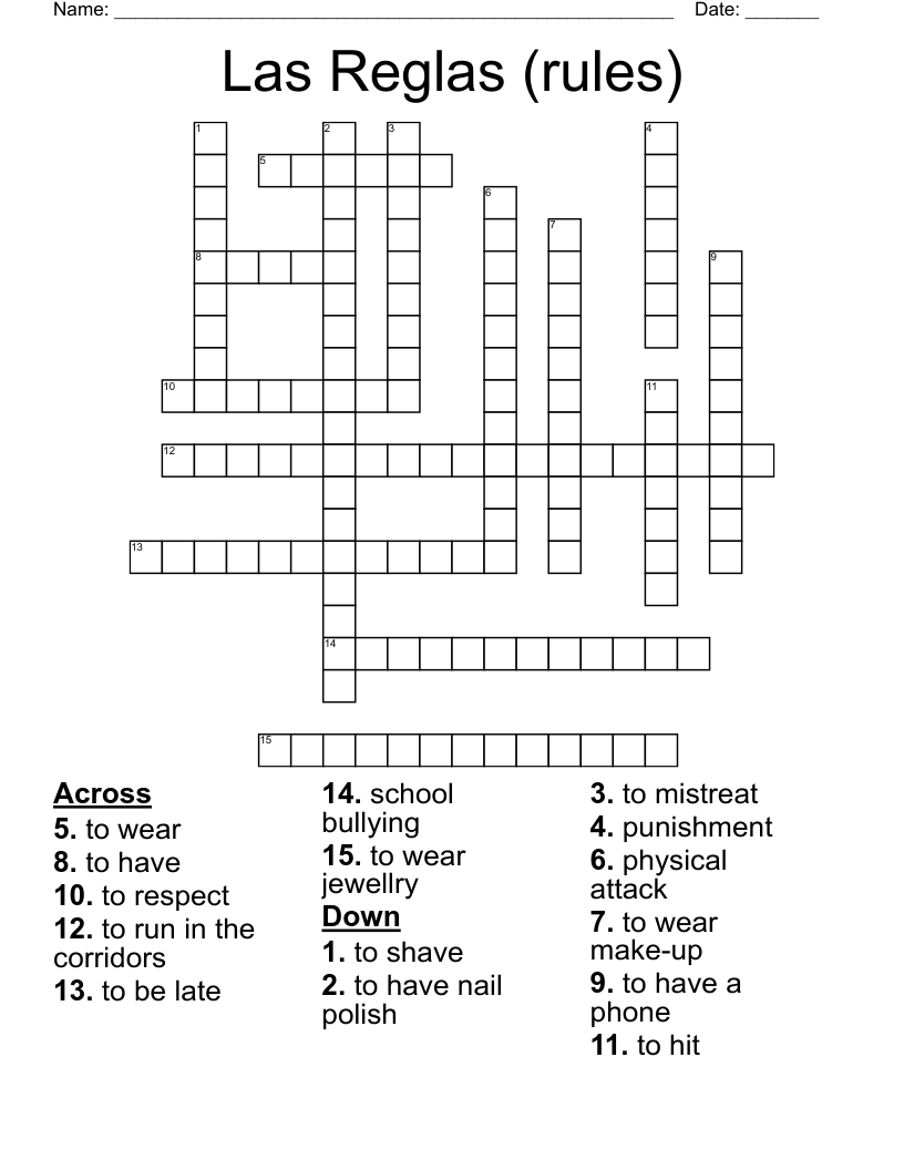 rules of language crossword clue