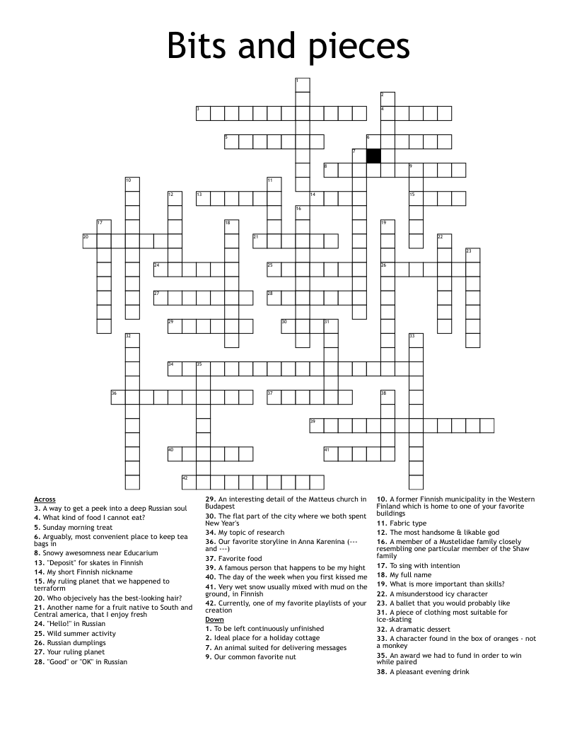 russian cottage crossword